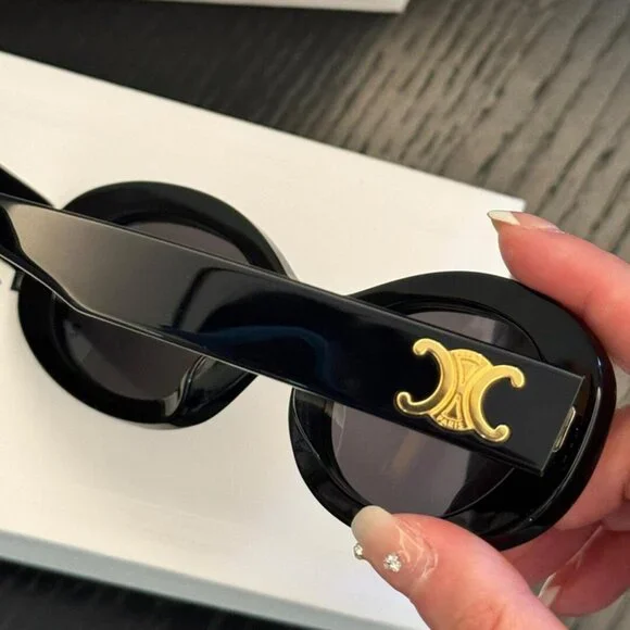 Celine Triomphe Oval Black Sunglasses - Picture 7 of 7